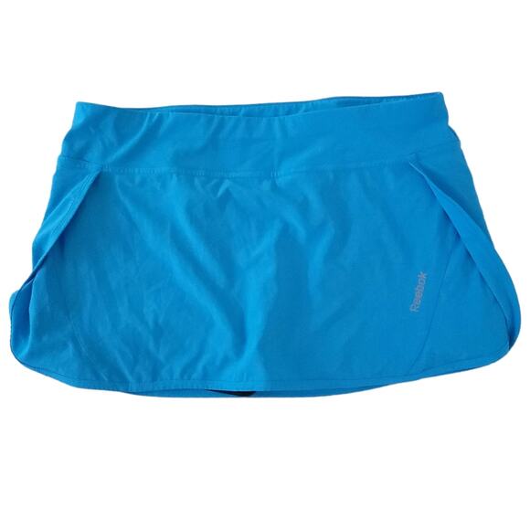 Reebok Play Dry Skort Skirt Medium Tennis Athletic Workout Teal Blue Athleisure - Picture 1 of 6